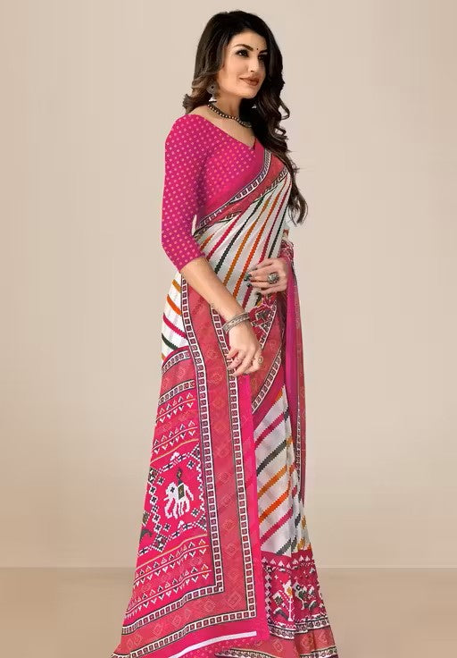 Kanooda Prints Fancy Georgette Printed Saree