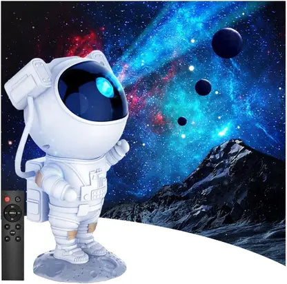 FITRIC Astronaut Projector Lamp with Remote Control Night Lamp (22 cm, White)