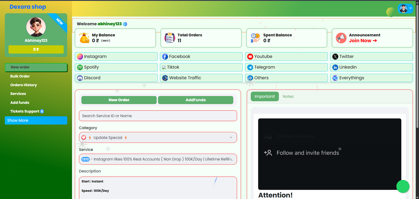 New Theme SMM Panel Script