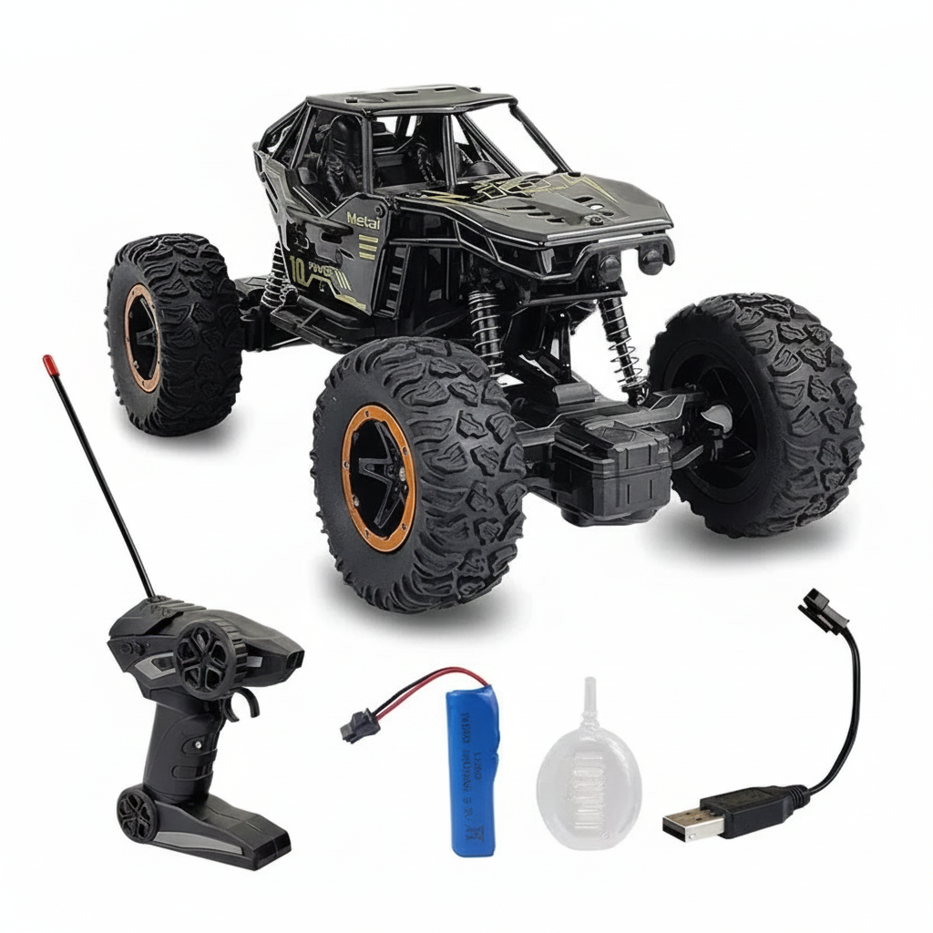 Remote Control Metal Car for Kids with Mist Smoke Monster Truck rock crawler