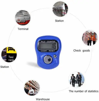 Multiuse Finger Jaap Counter Portable Hand Finger Counting Machine Digital Head Electronic Tally 1 Counter Pack of 1