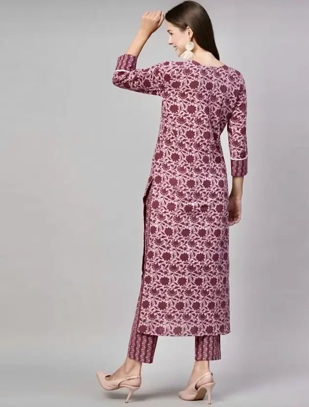 Women Khadi Cotton Kurta Palazzo Set
