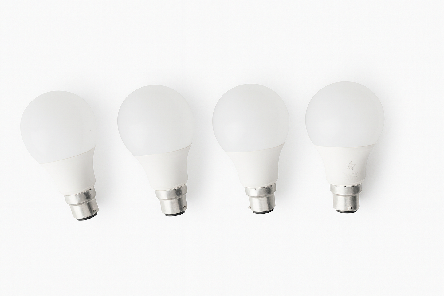 9W LED Bulb Pack of 4 | Bright White Light | Energy Saving | B22 Holder