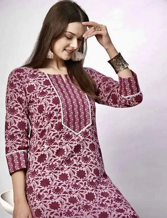 Women Khadi Cotton Kurta Palazzo Set