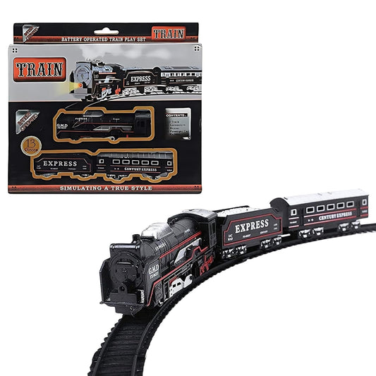 Train Set for Kids | Battery Operated Railway Track Toy with Light, Sound & Water Steam