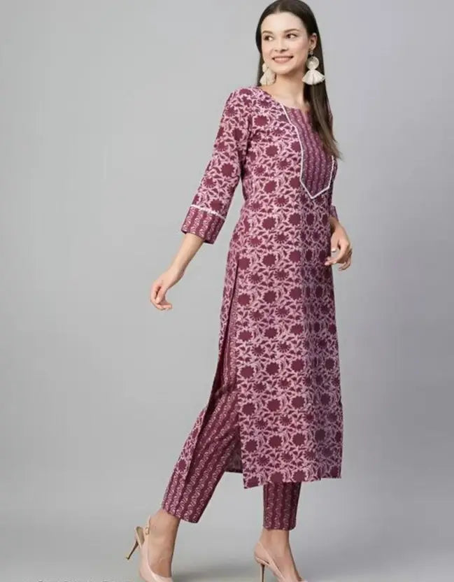 Women Khadi Cotton Kurta Palazzo Set