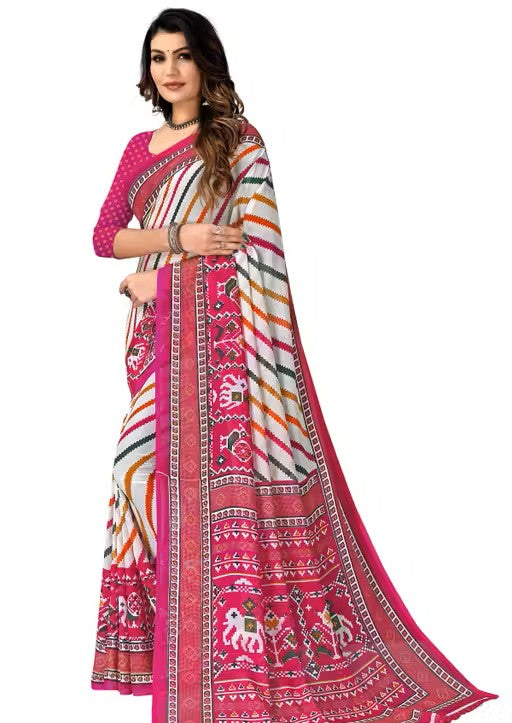 Kanooda Prints Fancy Georgette Printed Saree