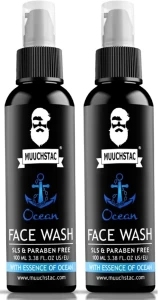 Muuchstac Ocean Face Wash for Men | Fight Acne & Pimples, Brighten Skin, Clears Dirt, Oil Control,  Refreshing Feel - Multi-Action Formula (100 ml) 2 pack
